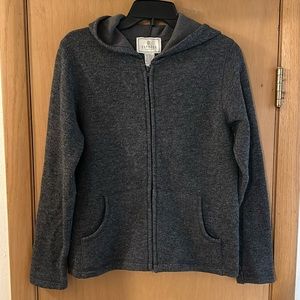 Express Tricot Women’s Vintage Wool Full Zip Hooded Sweater Gray Size Medium